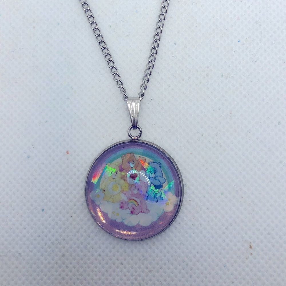 New Drop!!!! Holographic Care Bears Necklace